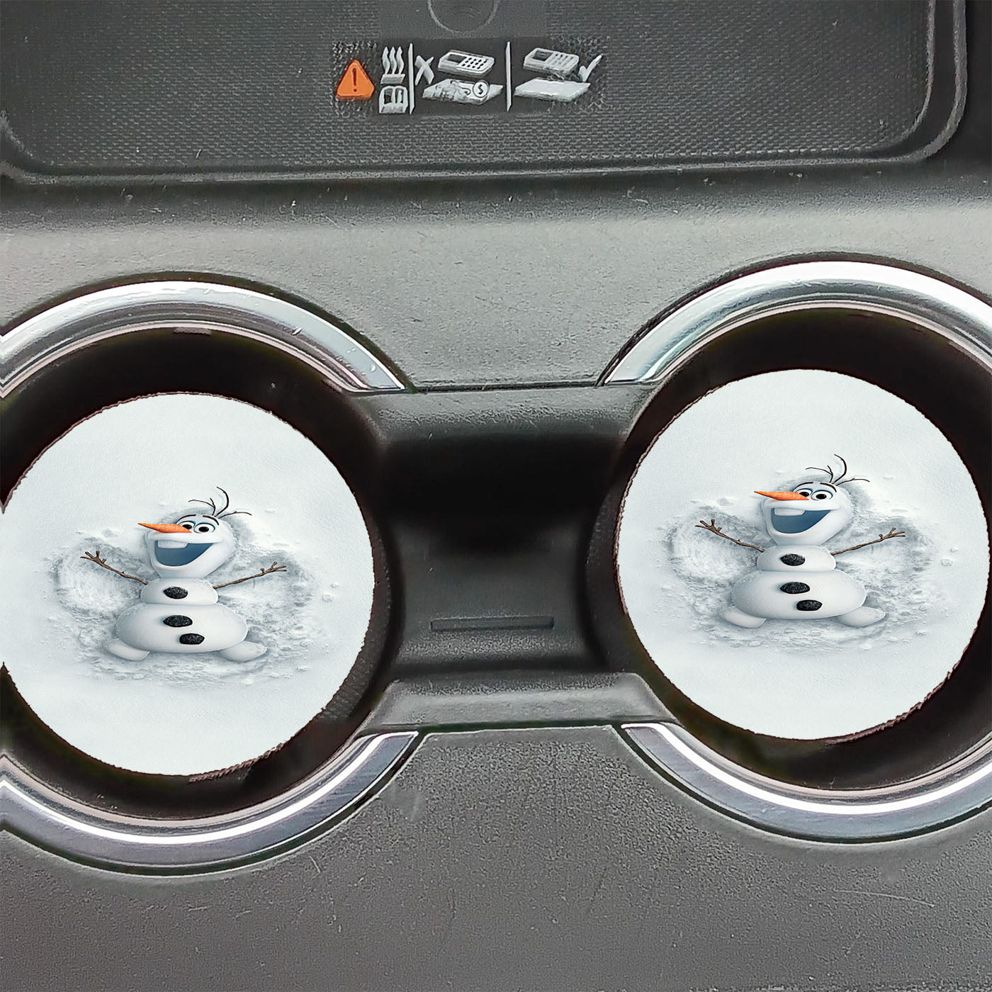 Cute Olaf Frozen White Snow Car Coasters