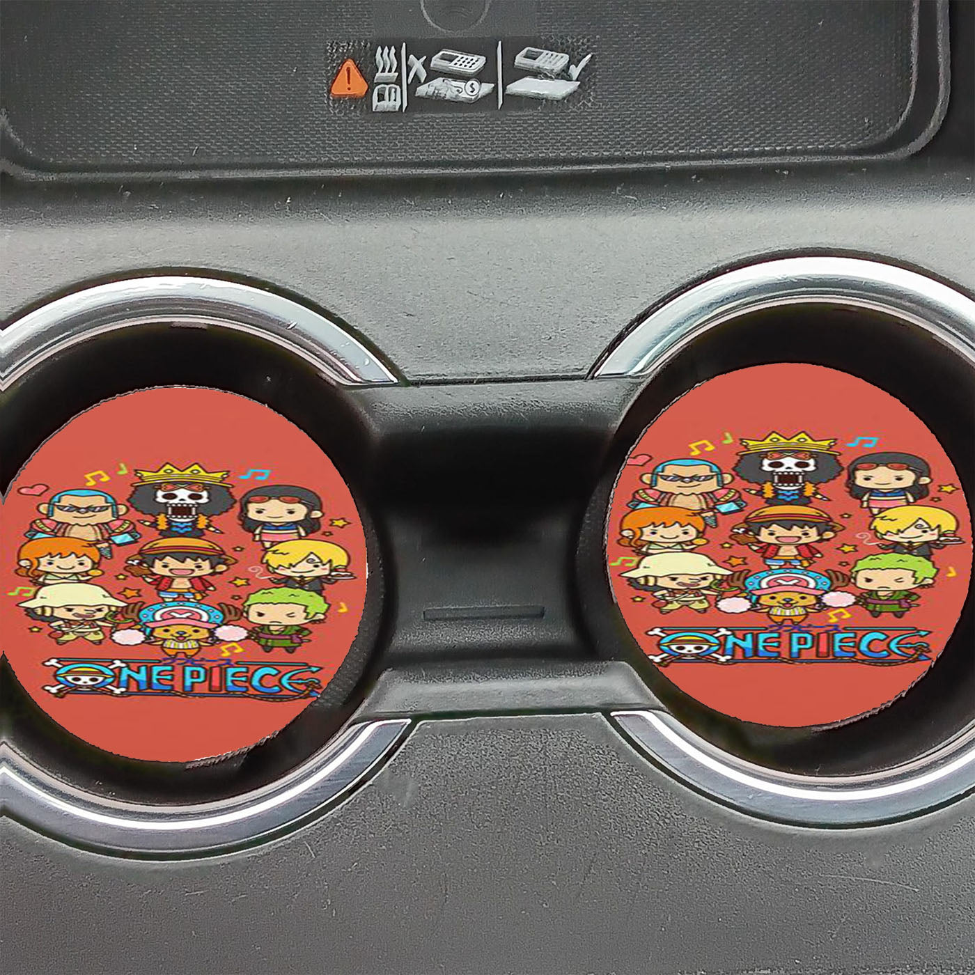 Cute One Piece Cartoon Car Coasters
