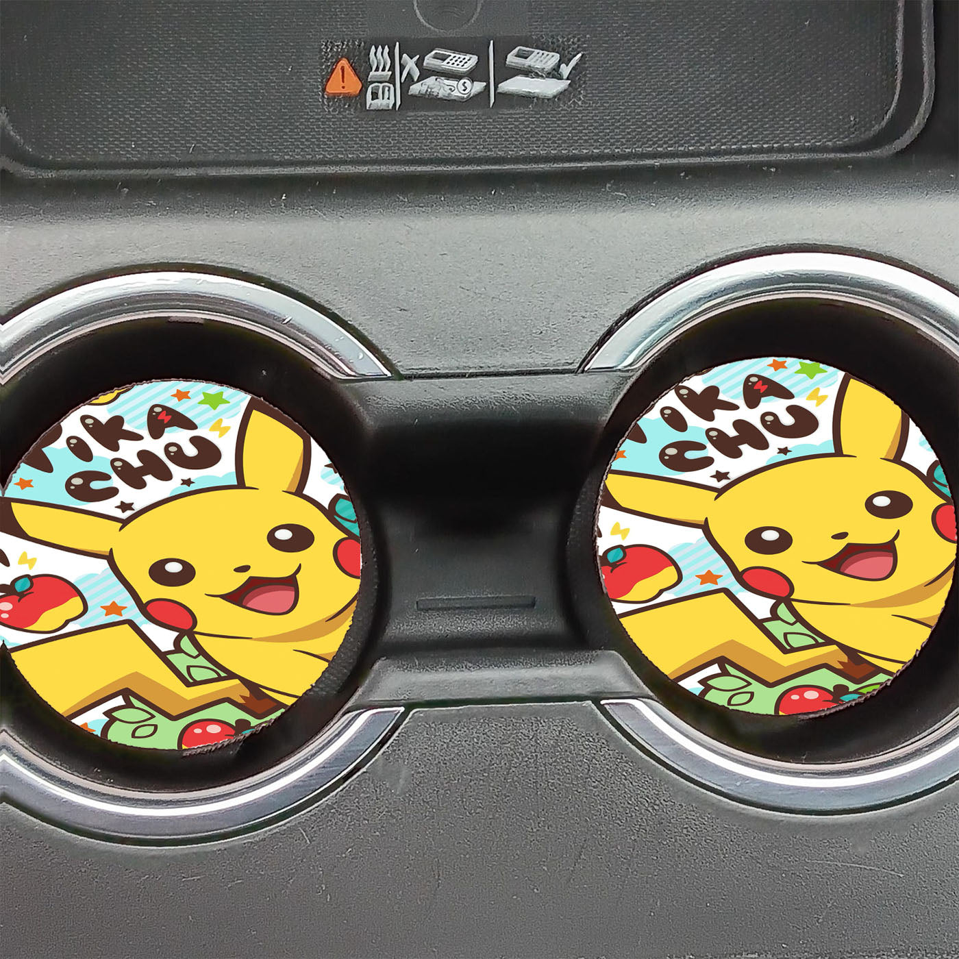 Cute Pikachu Wallpaper Car Coasters
