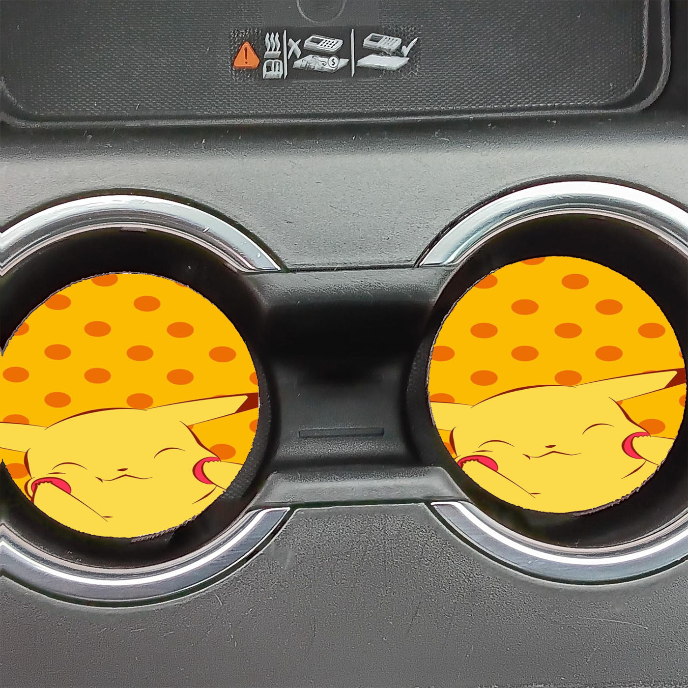 Cute Pokemon Pikachu Dots Wallpapers Car Coasters