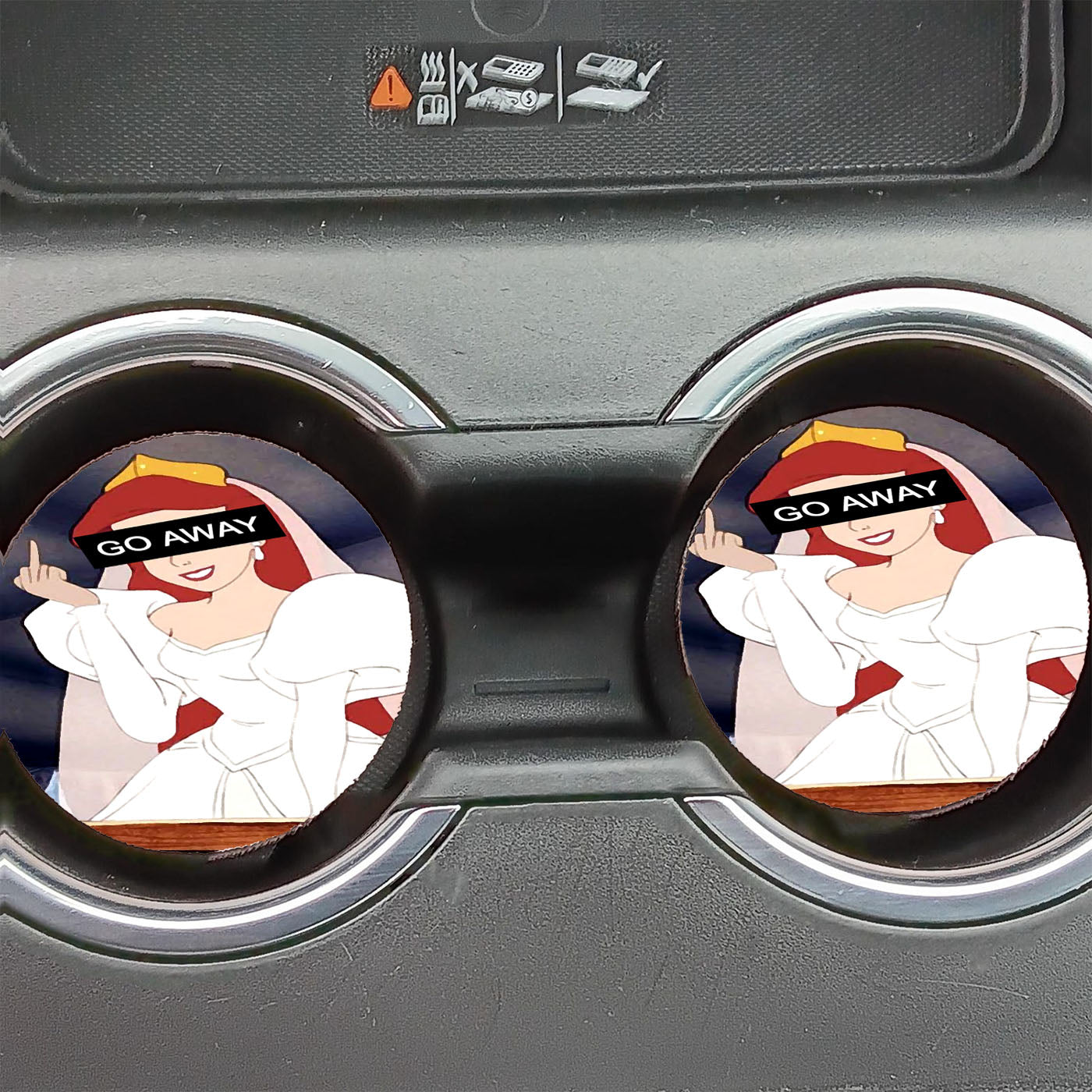 Cute Princess Go Away Car Coasters