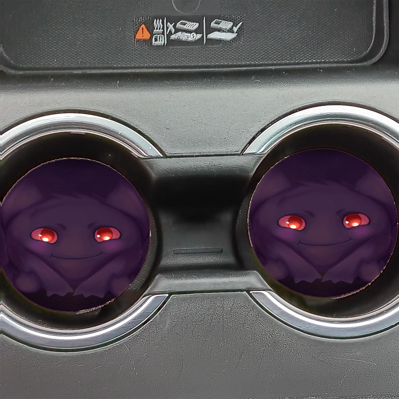 Cute Smile Dark Gengar Pokemon Car Coasters