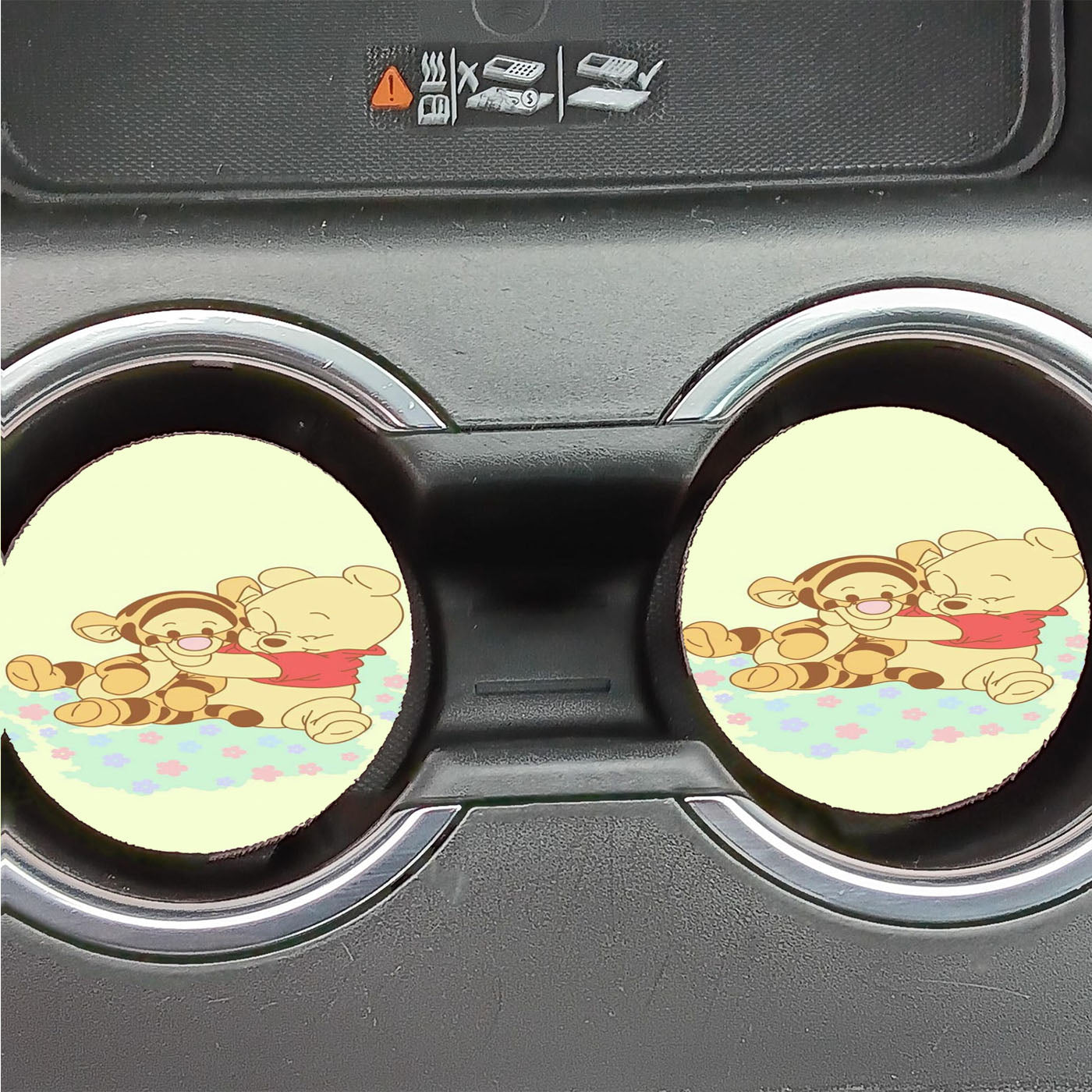 Cute Tiger And Winnie The Pooh Car Coasters