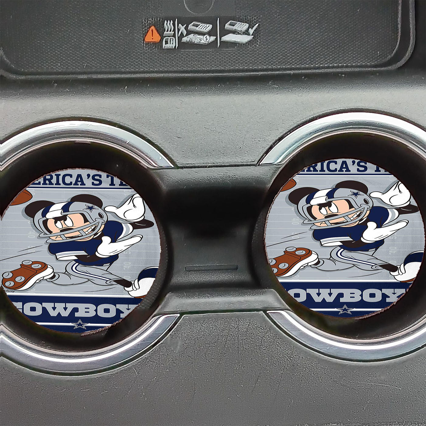Dallas Cowboys Giants Disney Mickey Mouse Nfl Car Coasters