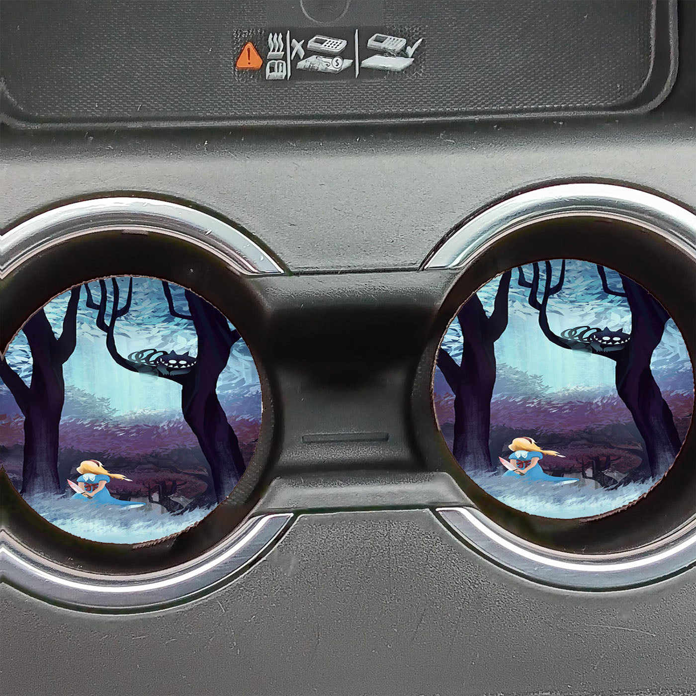 Dark Alice In Wonderland Car Coasters