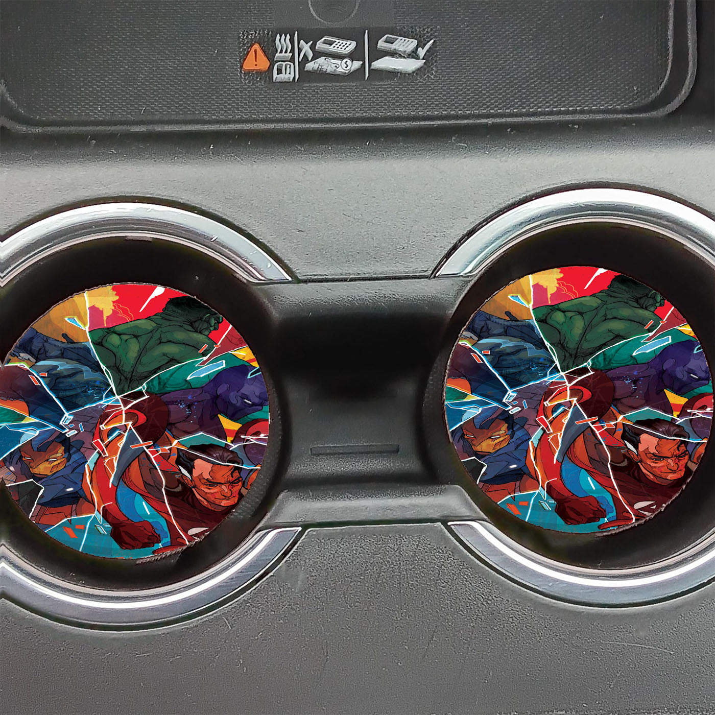 Dc Marvel Comic Covers Car Coasters