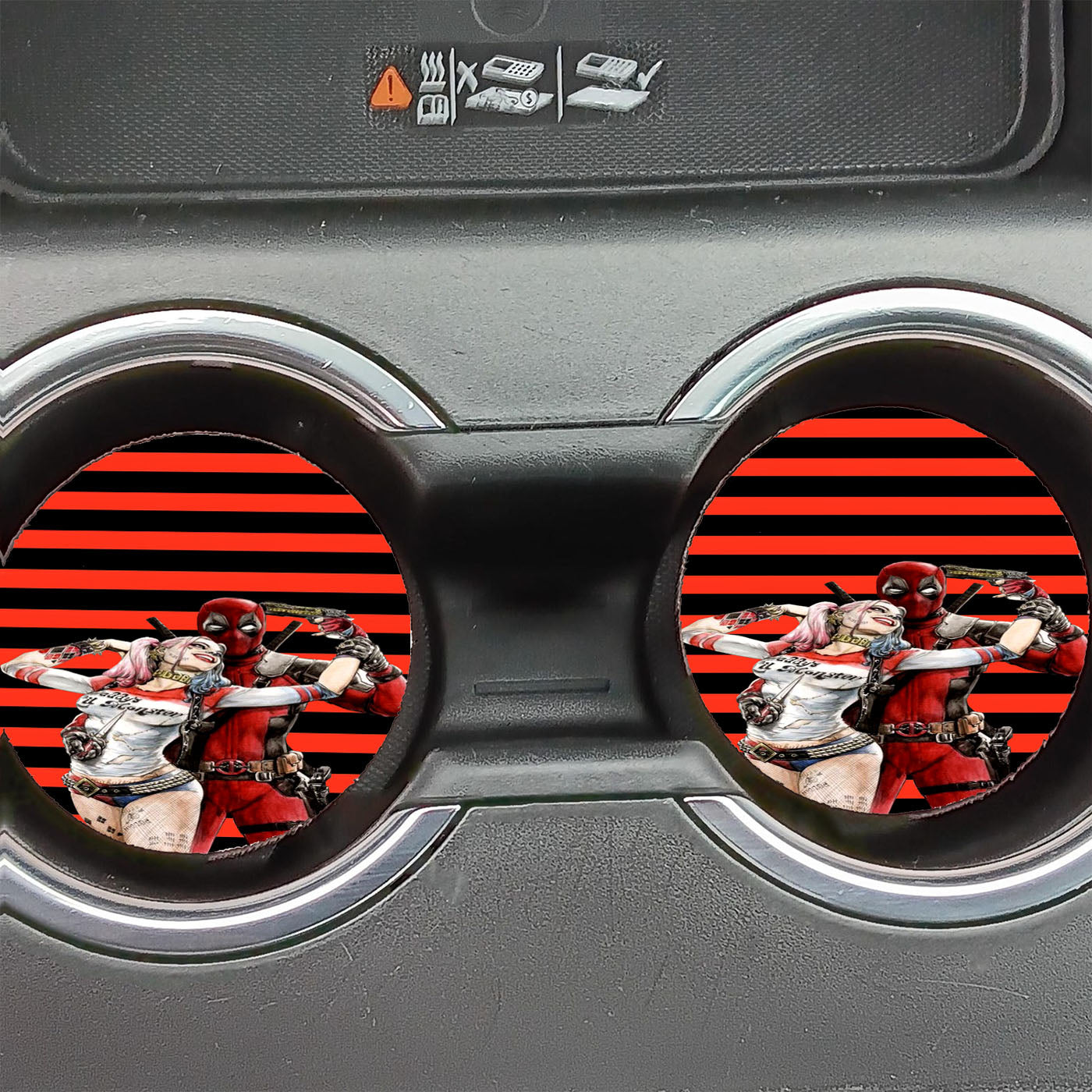 Deadpool X Harley Quinn Car Coasters