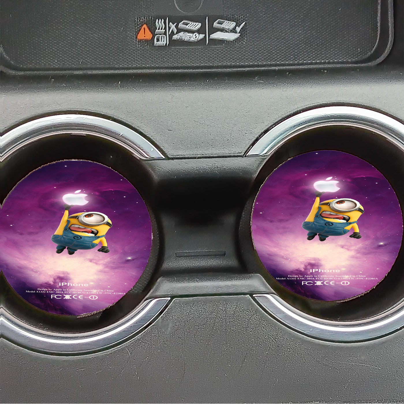 Despicable Me Minion Kevin Catch Glowing Apple Car Coasters