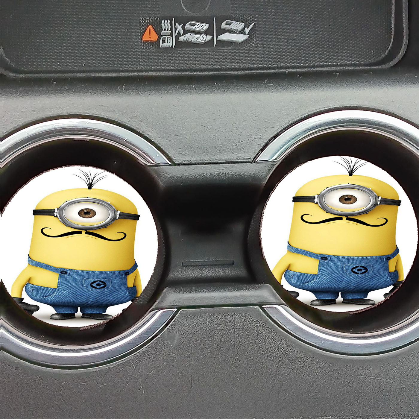 Despicable Me Minion With Cute Mustache 02 Car Coasters