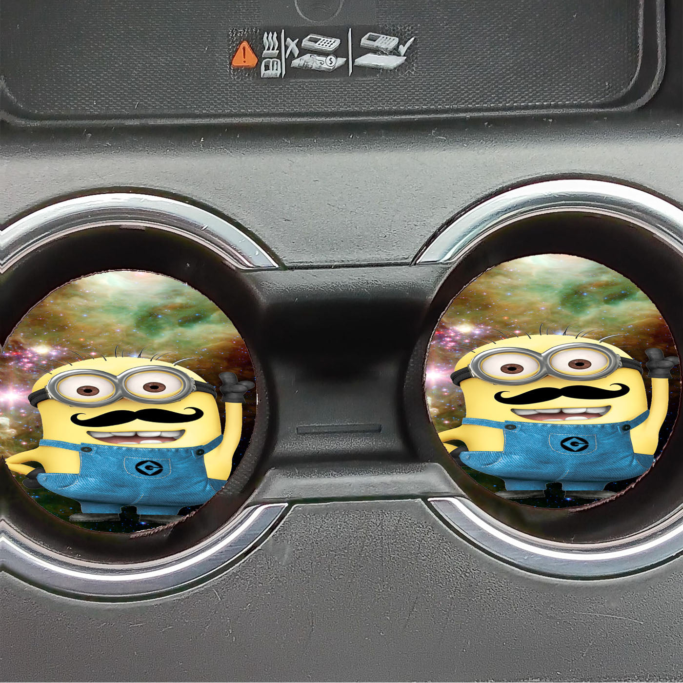 Despicable Me Minions Nebula Mustache Car Coasters