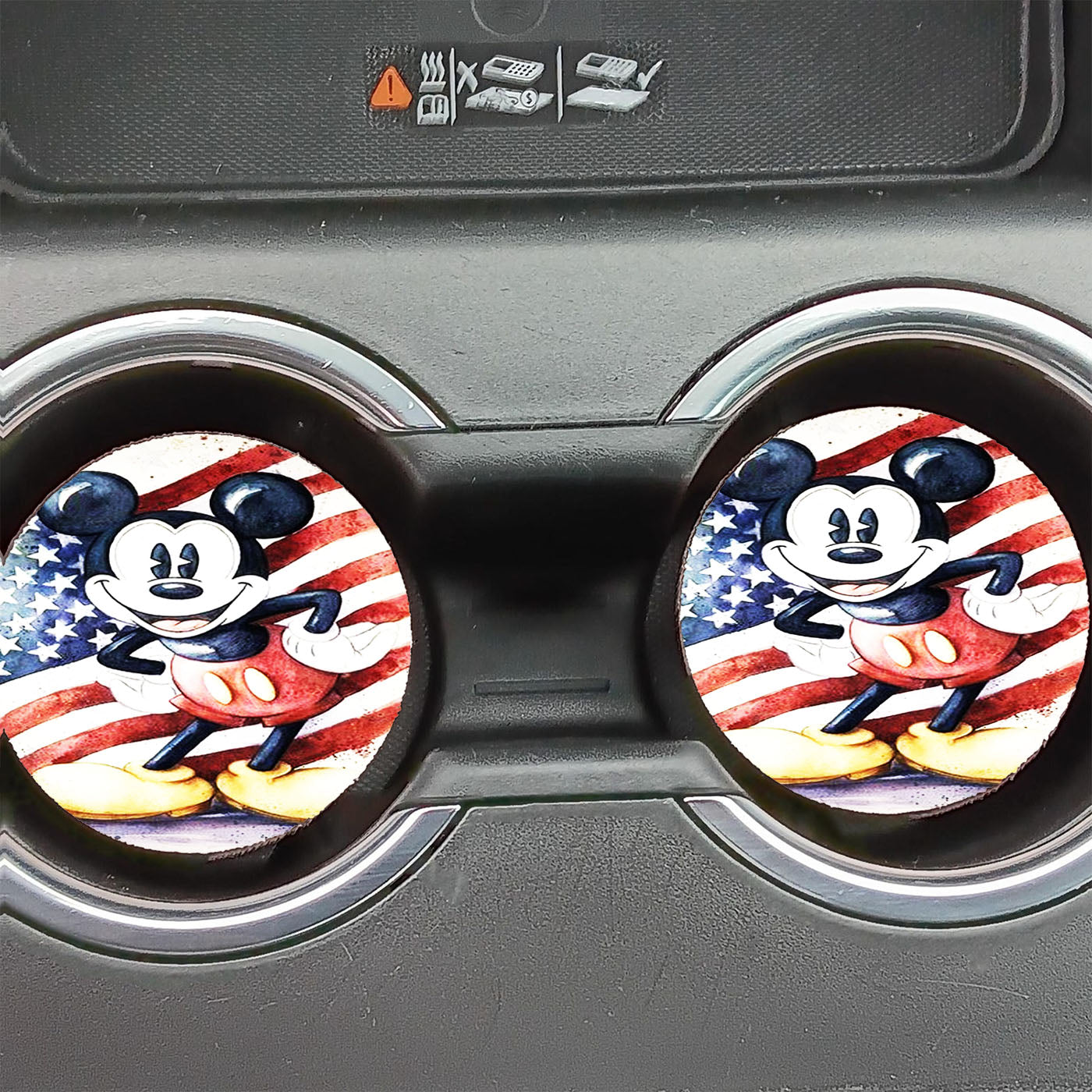 Dinsey Mickey Mouse Retro Usa Flag Car Coasters