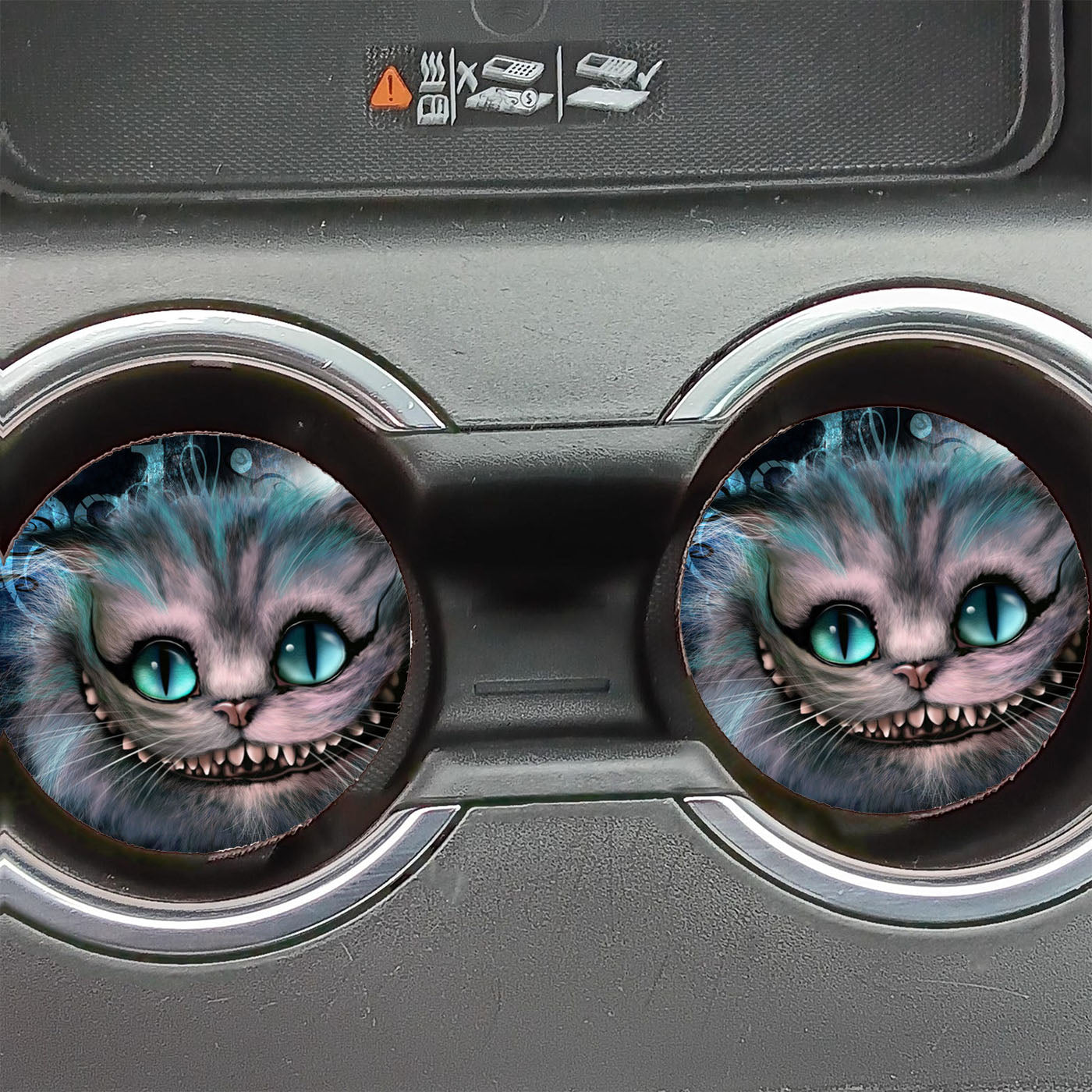Disney Alice In Wonderland Cheshire Cat Smile Car Coasters