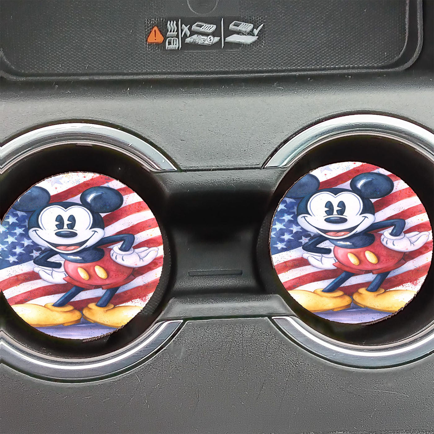 Disney Art 4Th Of July Memorial Day Car Coasters