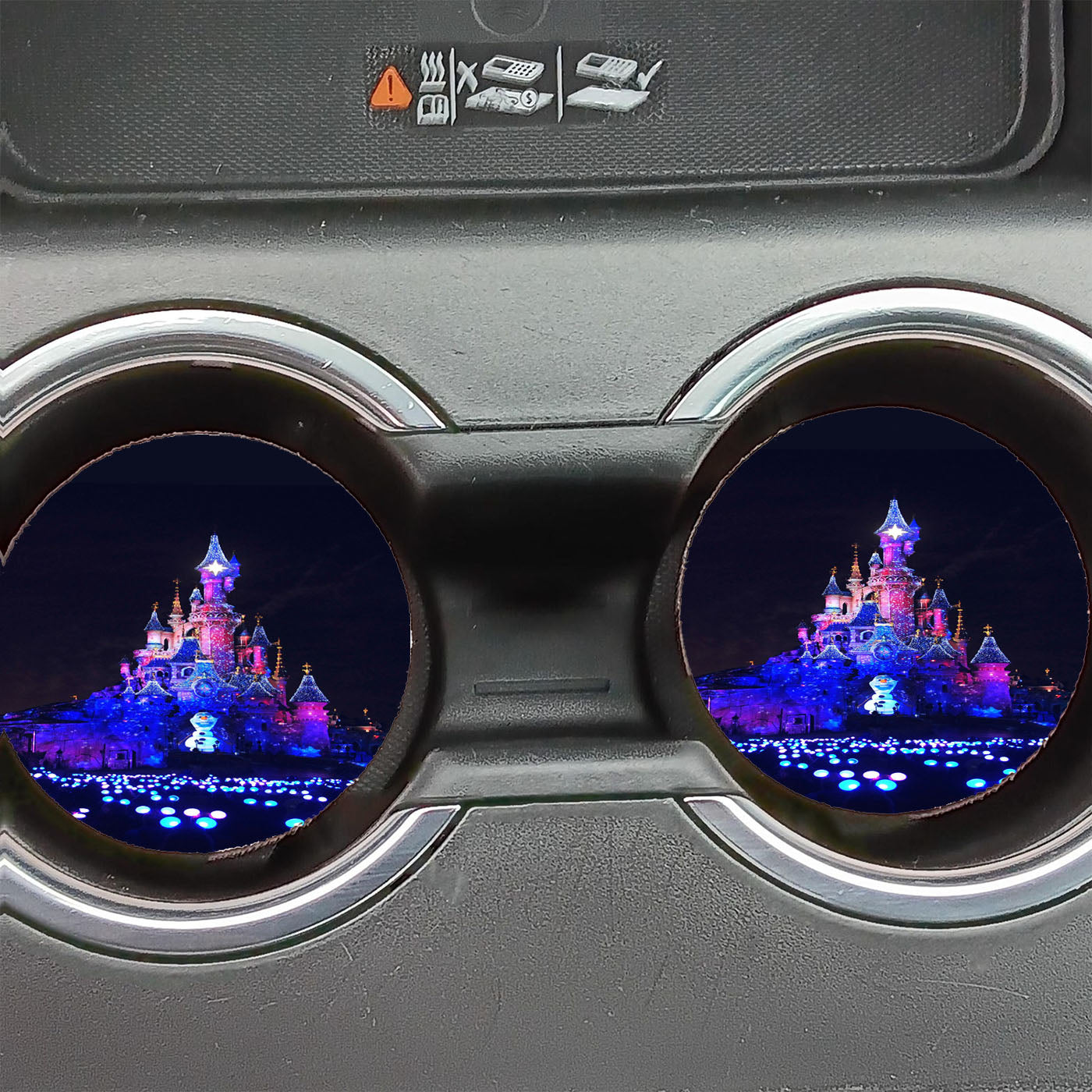 Disney Art Let It Go Snow Illust Car Coasters