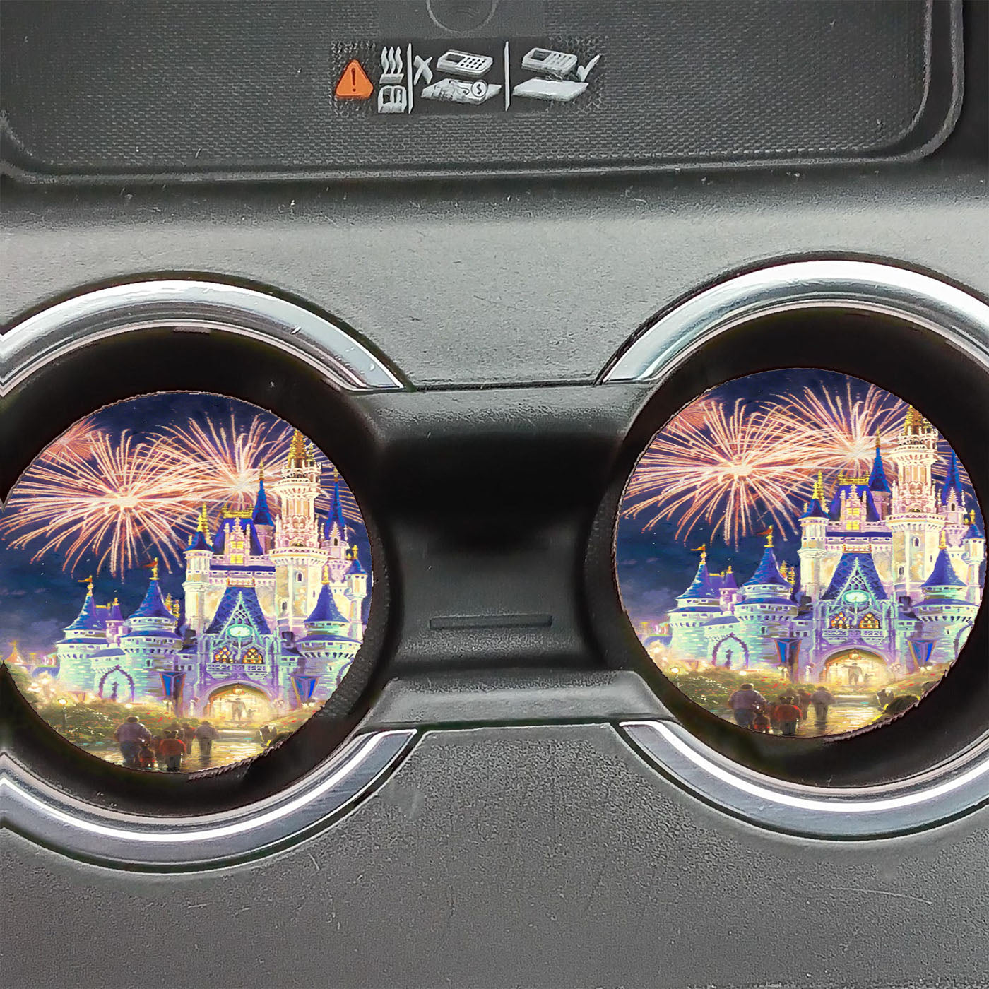 Disney Castle Fireworks Car Coasters