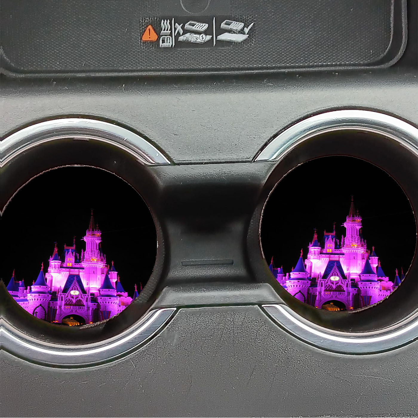 Disney Castle Holiday Night Lights Car Coasters