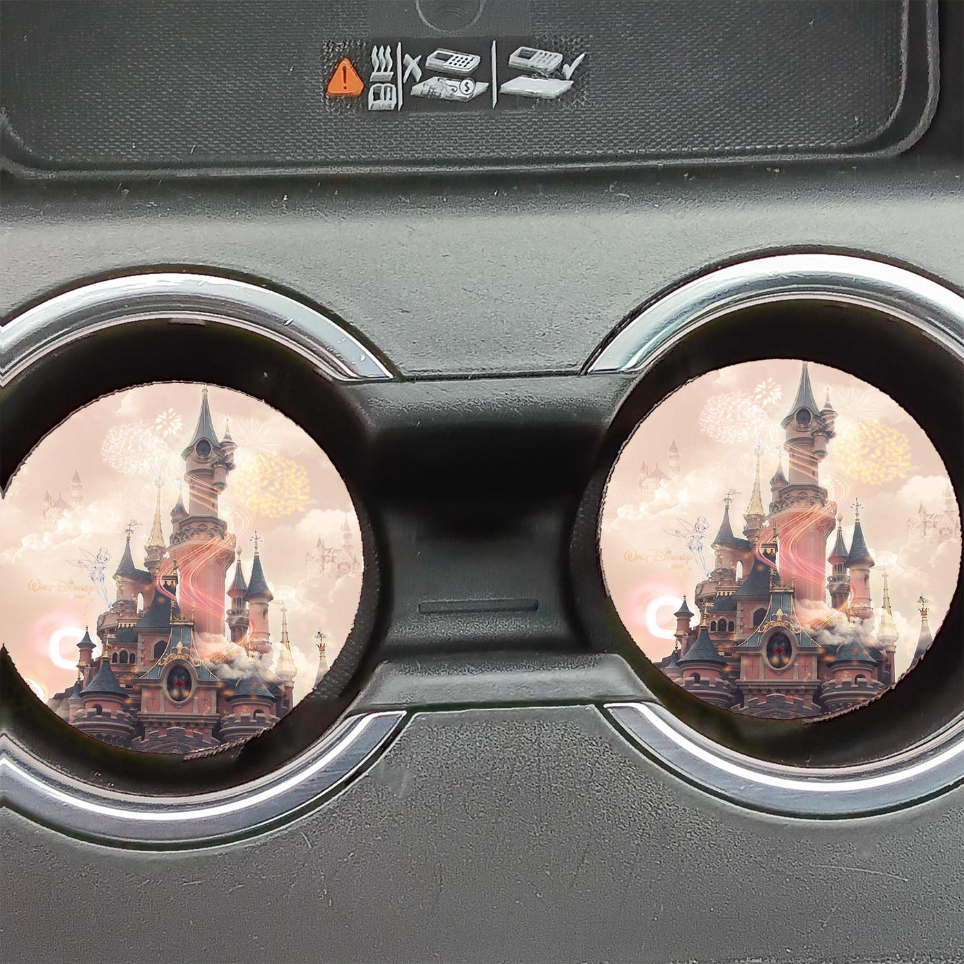 Disney Castle Pink Car Coasters