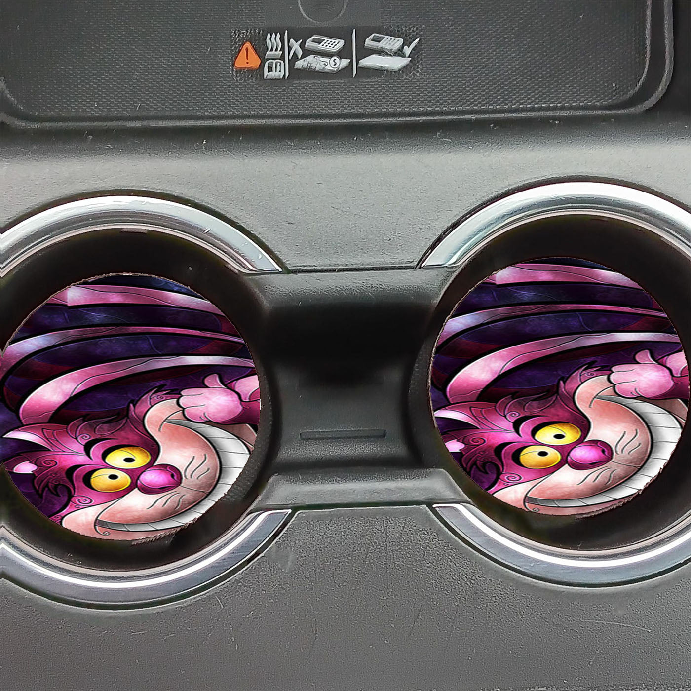 Disney Cheshire Cat Stained Glass Car Coasters