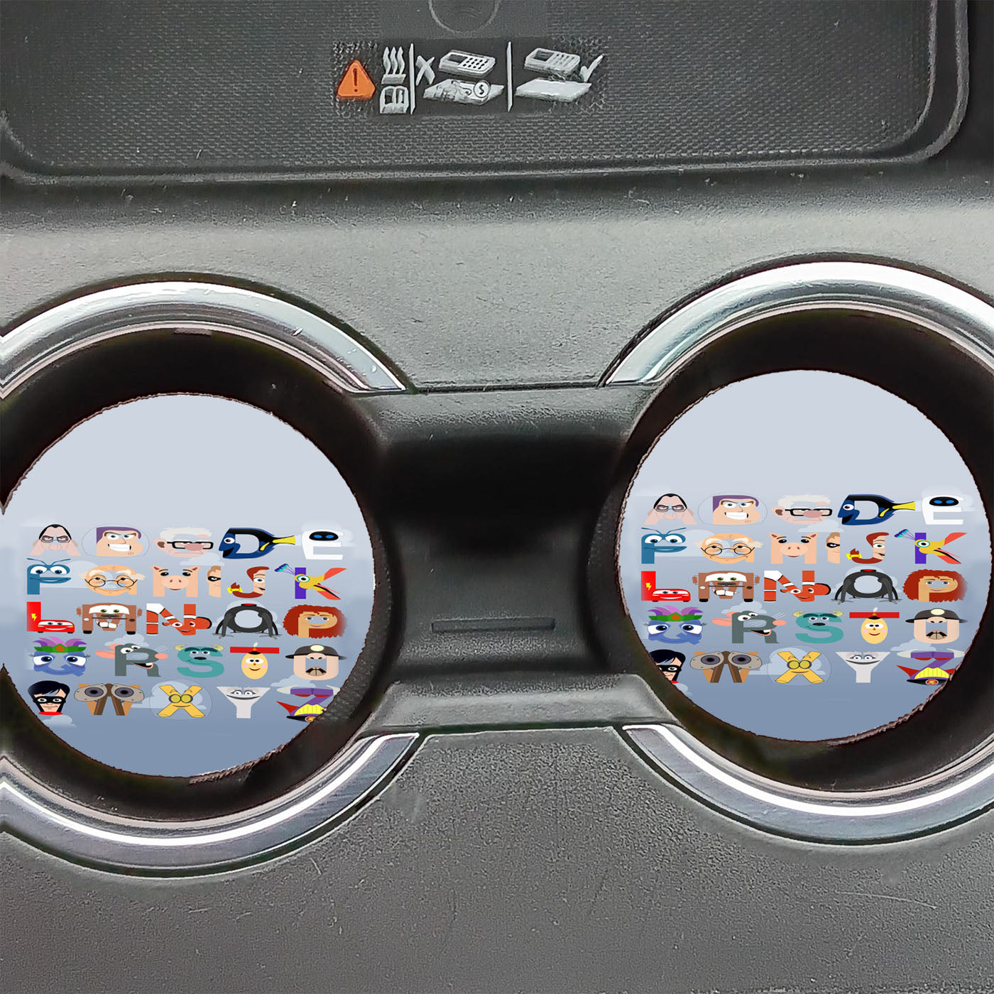 Disney Compilation Abjad Font Car Coasters