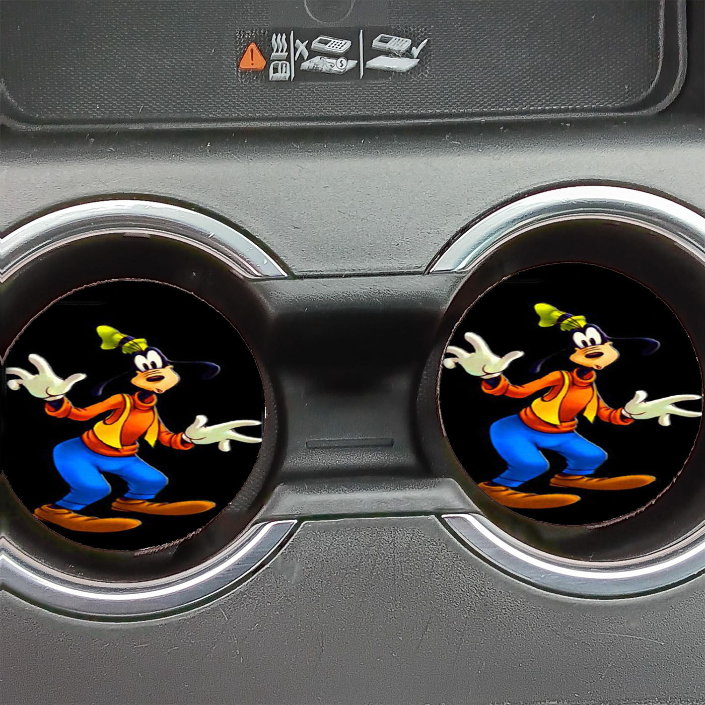Disney Goofy Black Car Coasters