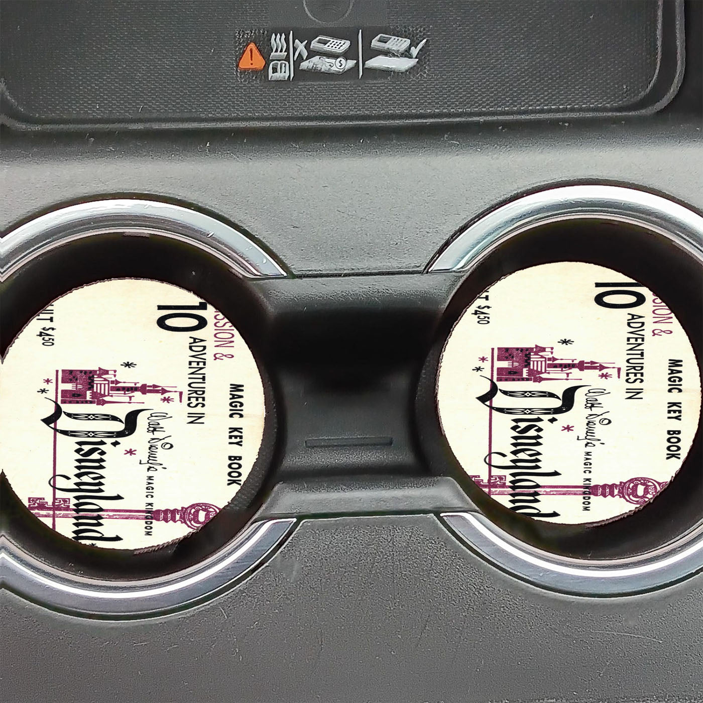 Disney Land Retro Ticket Car Coasters