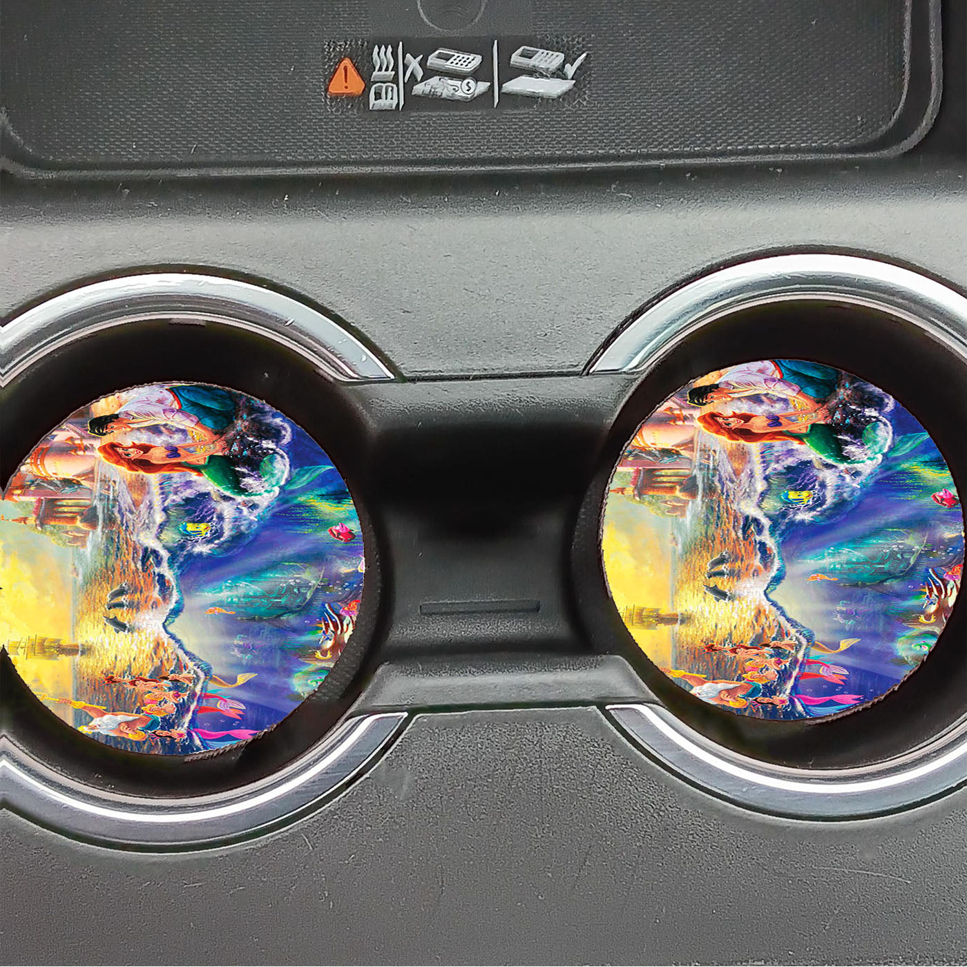 Disney Little Mermaid Art Design Car Coasters