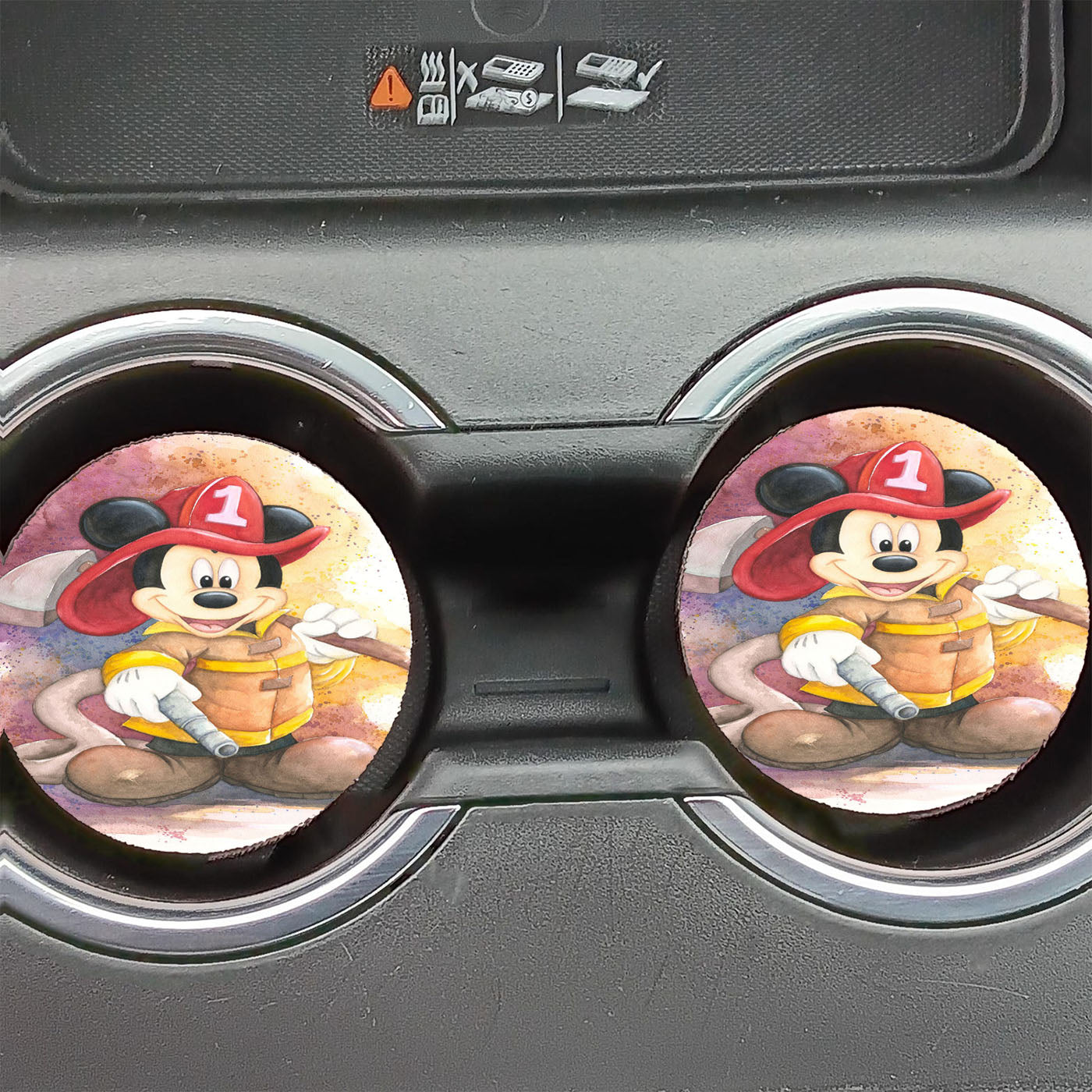 Disney Mickey Firefighter 2 Car Coasters