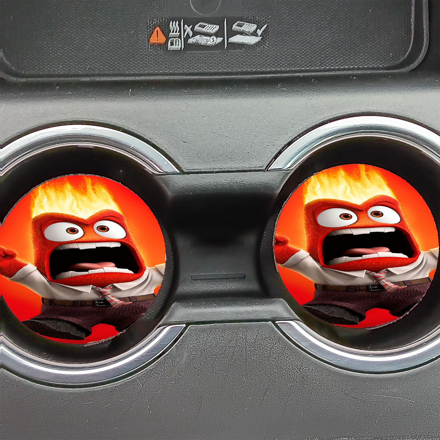 Disney Movie Inside Out Anger Car Coasters