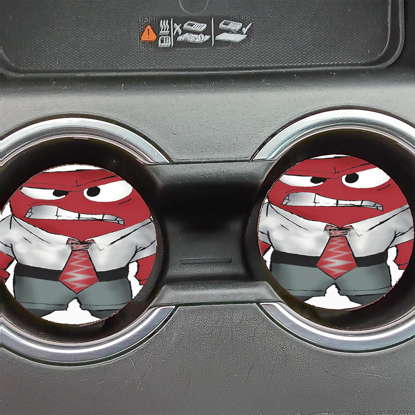 Disney Movie Inside Out Anger Art  Car Coasters