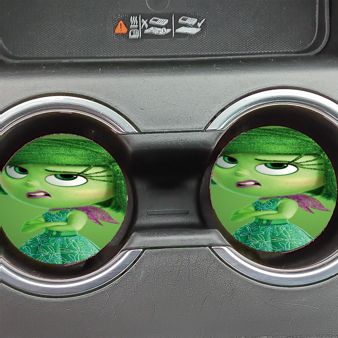 Disney Movie Inside Out Disgust Green Car Coasters