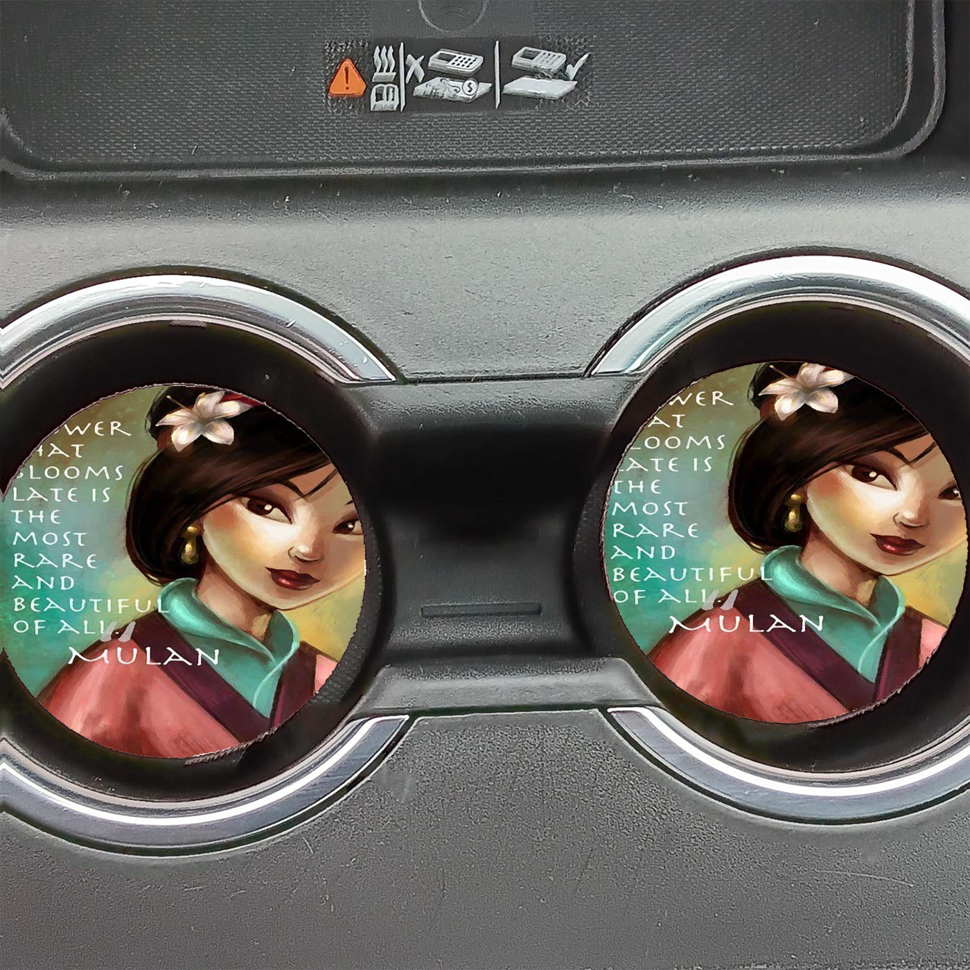 Disney Mulan Quote Car Coasters