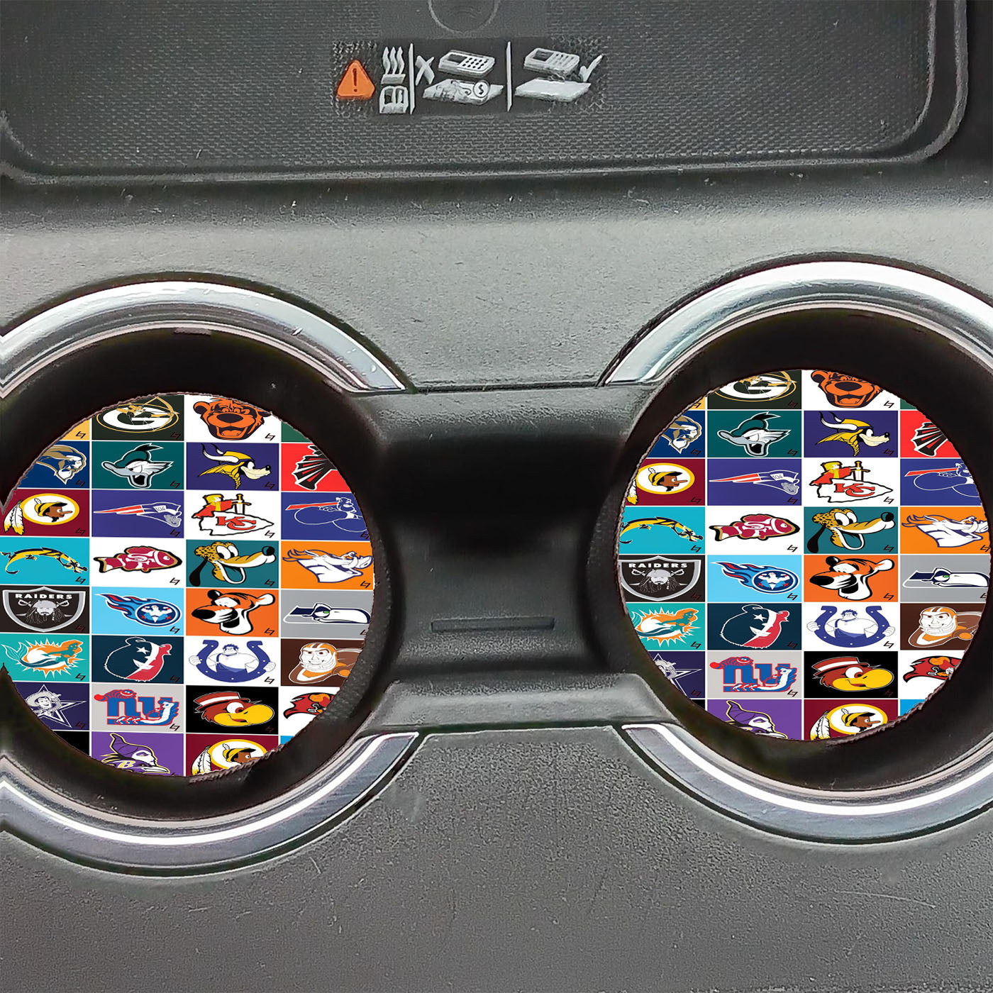 Disney Nfl Team Mashups Collage Car Coasters