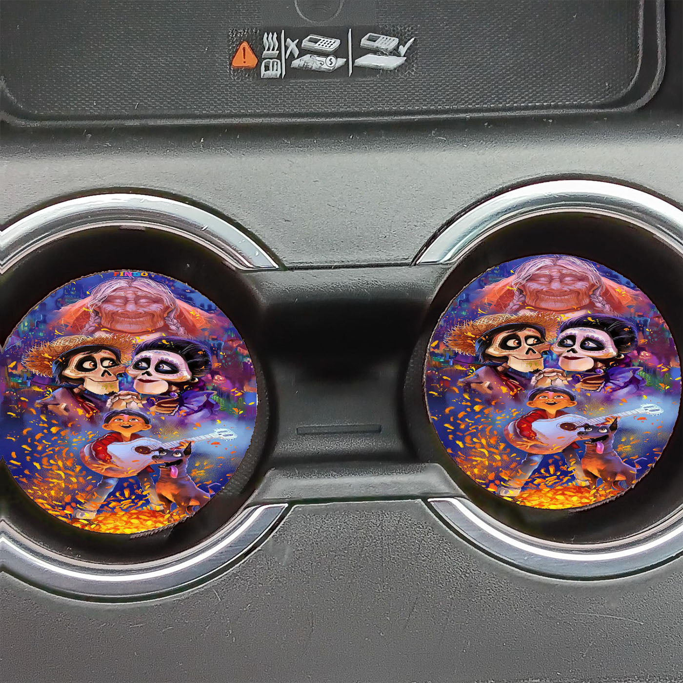 Disney Pixar Coco Fanart 2 Car Coasters