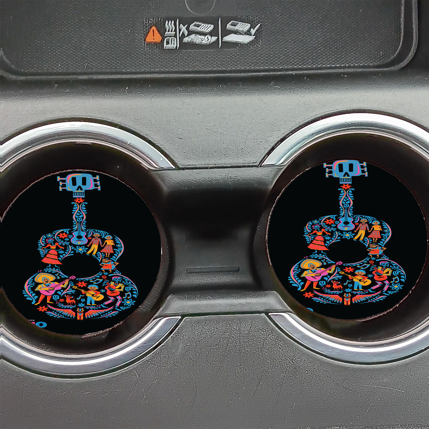 Disney Pixar Coco Guitar Pattern Car Coasters