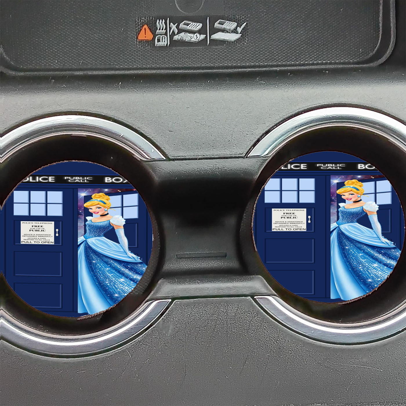 Disney Princess Cinderella Tardis Police Box Car Coasters