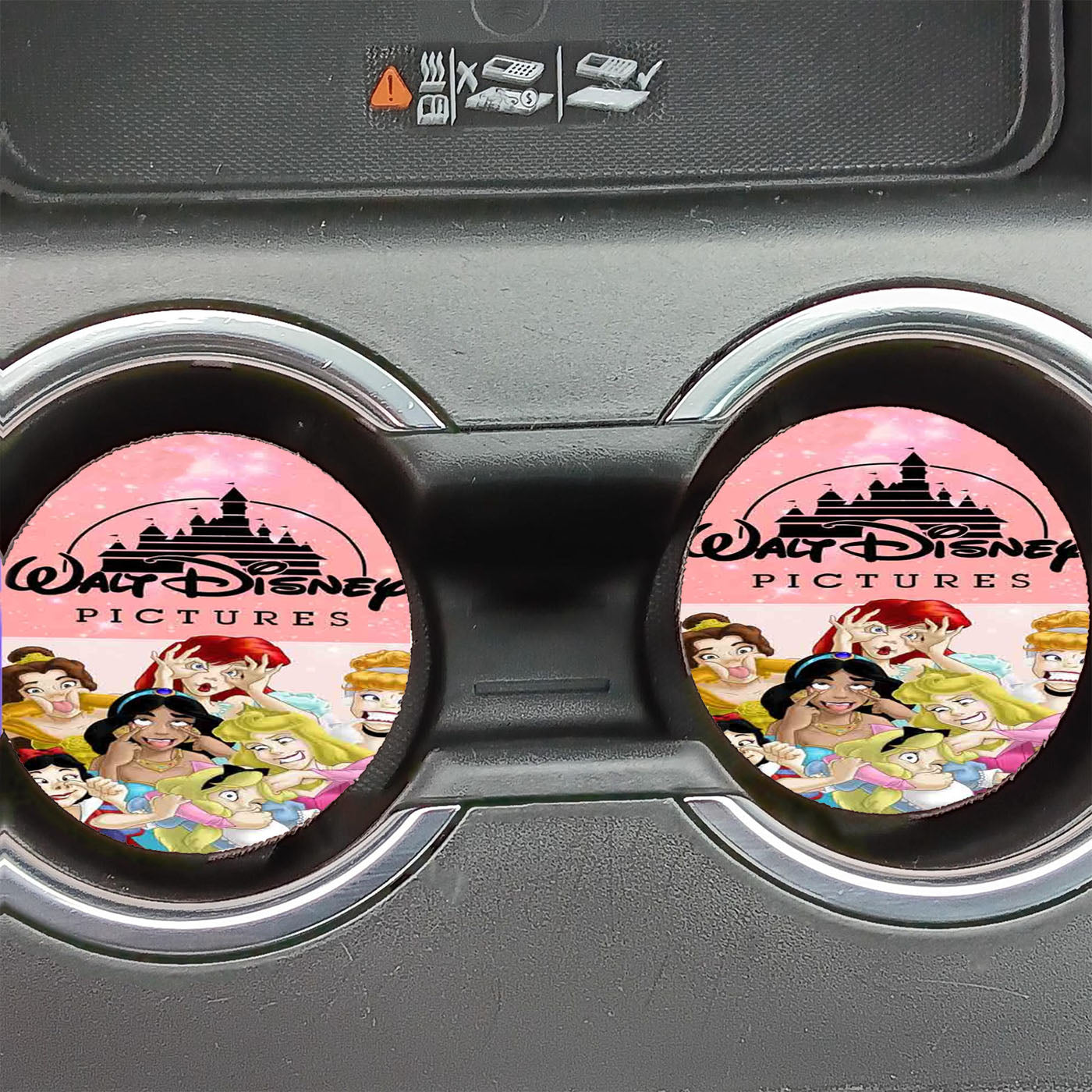 Disney Princess Funny Character Car Coasters