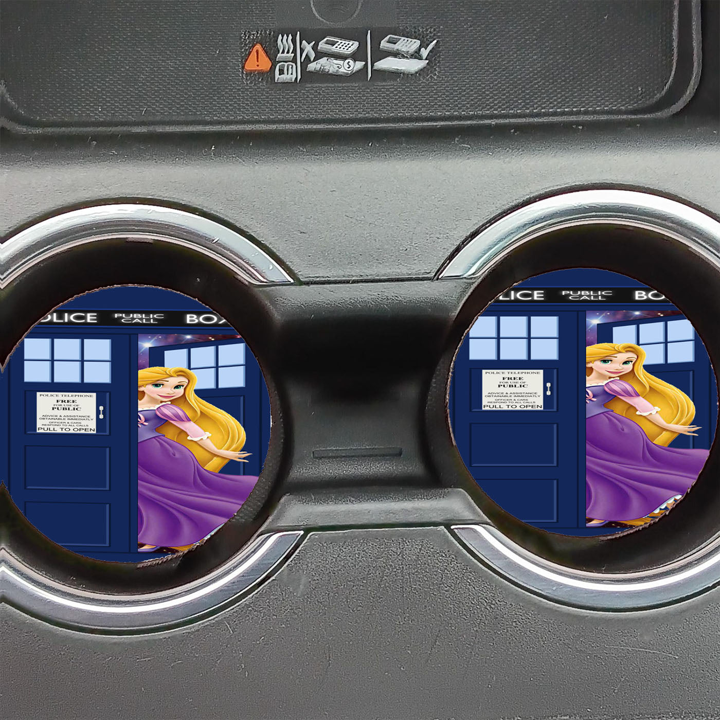 Disney Princess Rapunzel Tardis Police Box Car Coasters