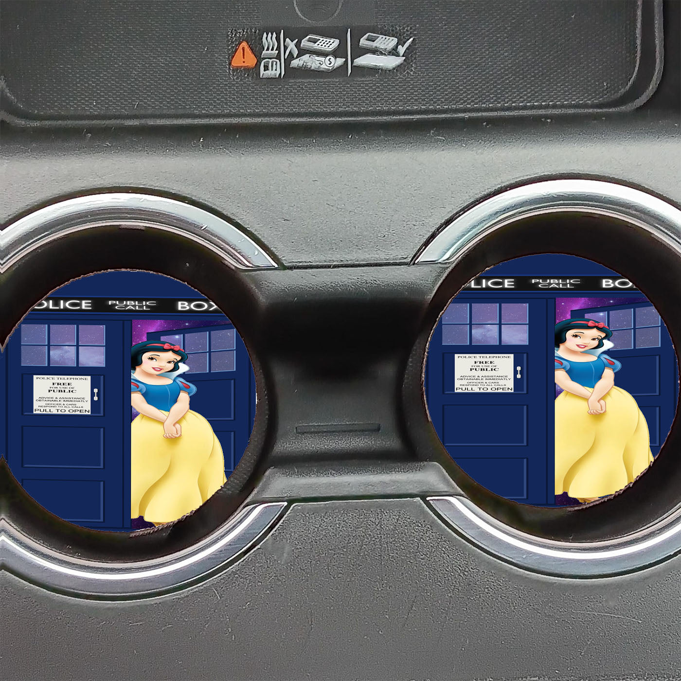 Disney Princess Snow White Tardis Police Box Car Coasters