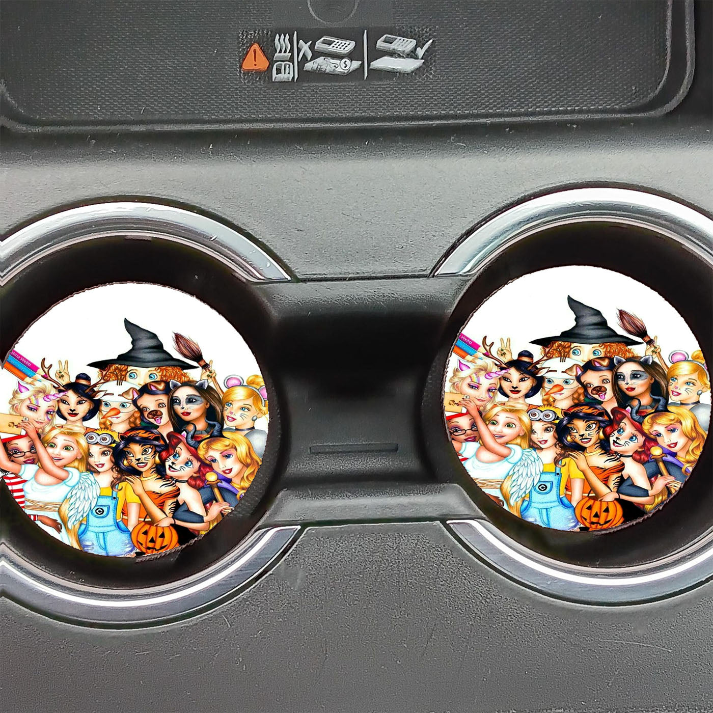 Disney Princess Take Selfie Car Coasters