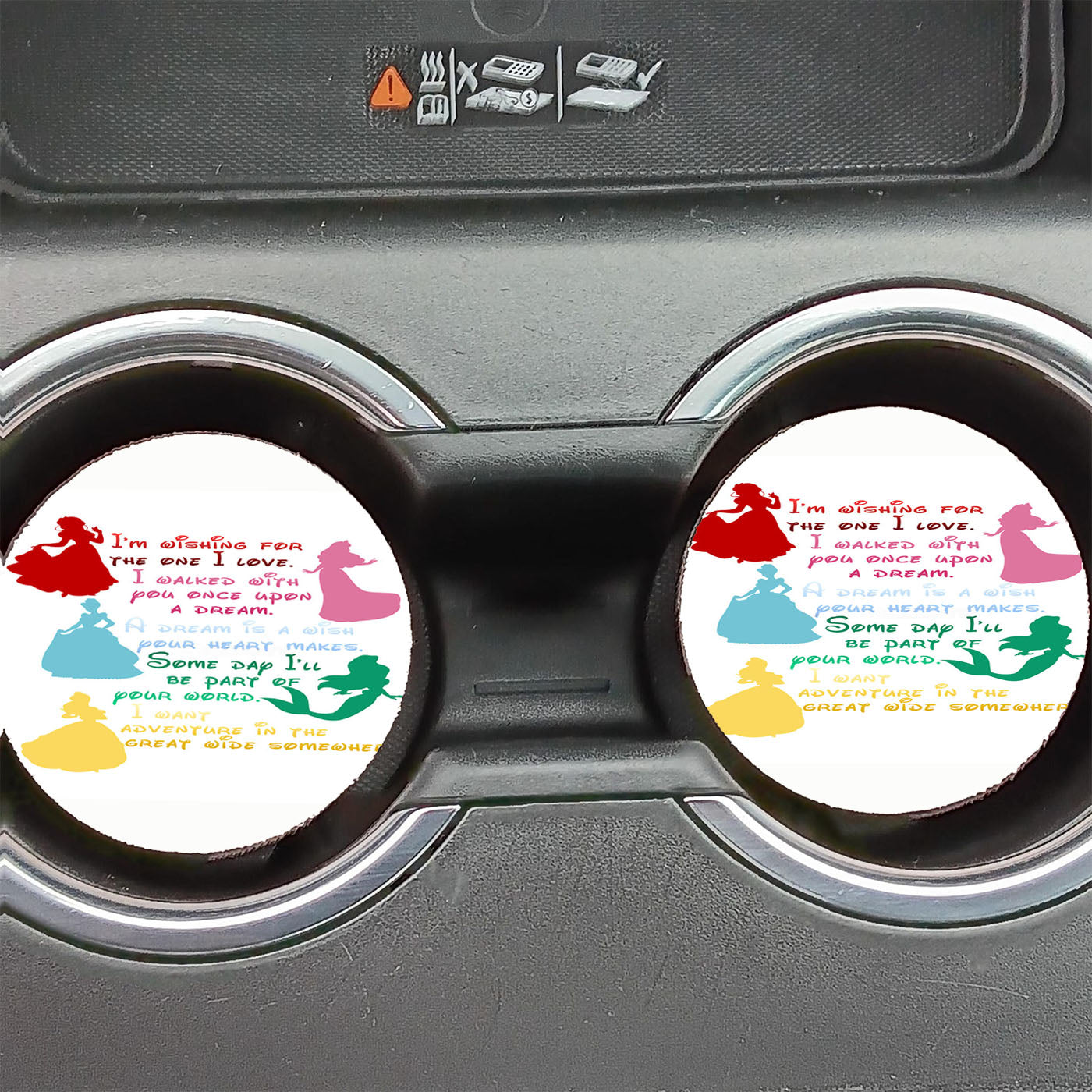 Disney Princesses Quotes Cover Car Coasters