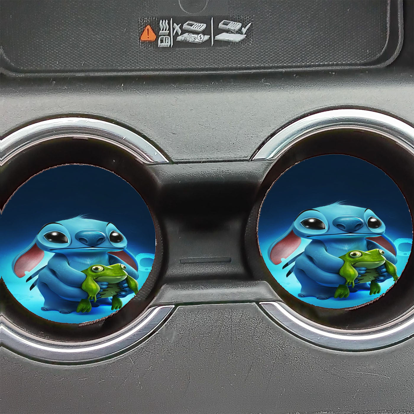 Disney Stitch With Frog Car Coasters