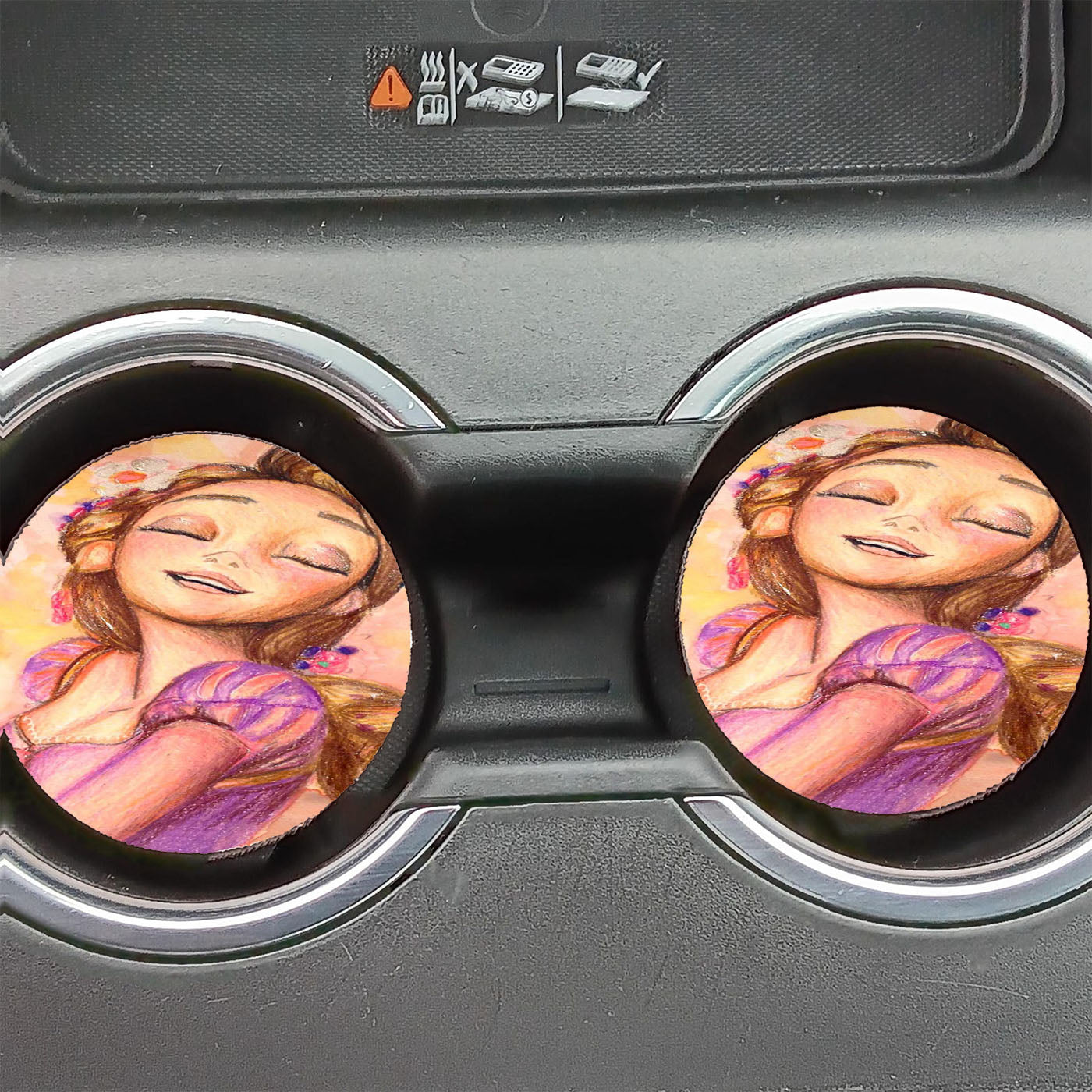 Disney Tangled Princess Rapunzel Kingdom Dance Car Coasters