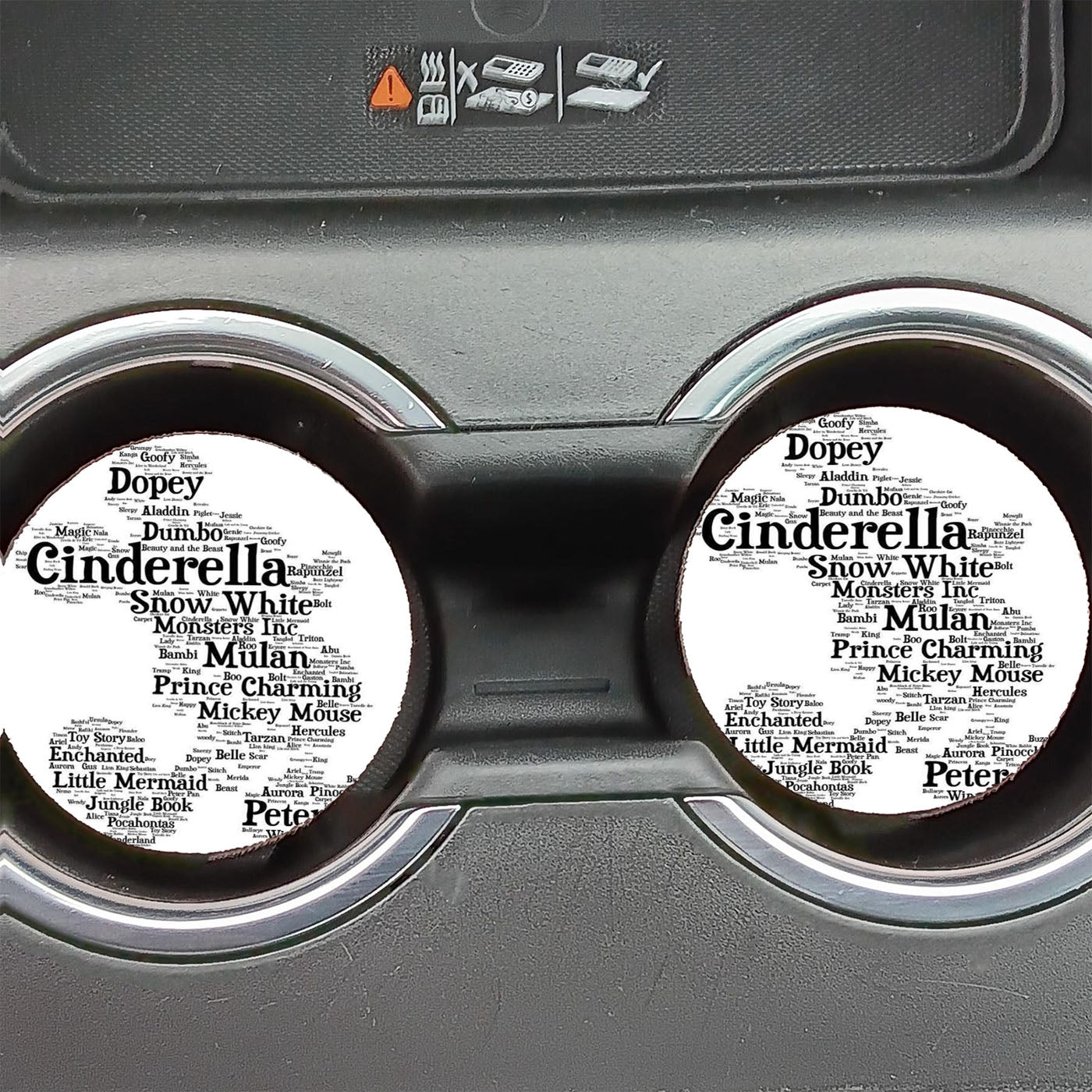 Disney Words Collage Car Coasters