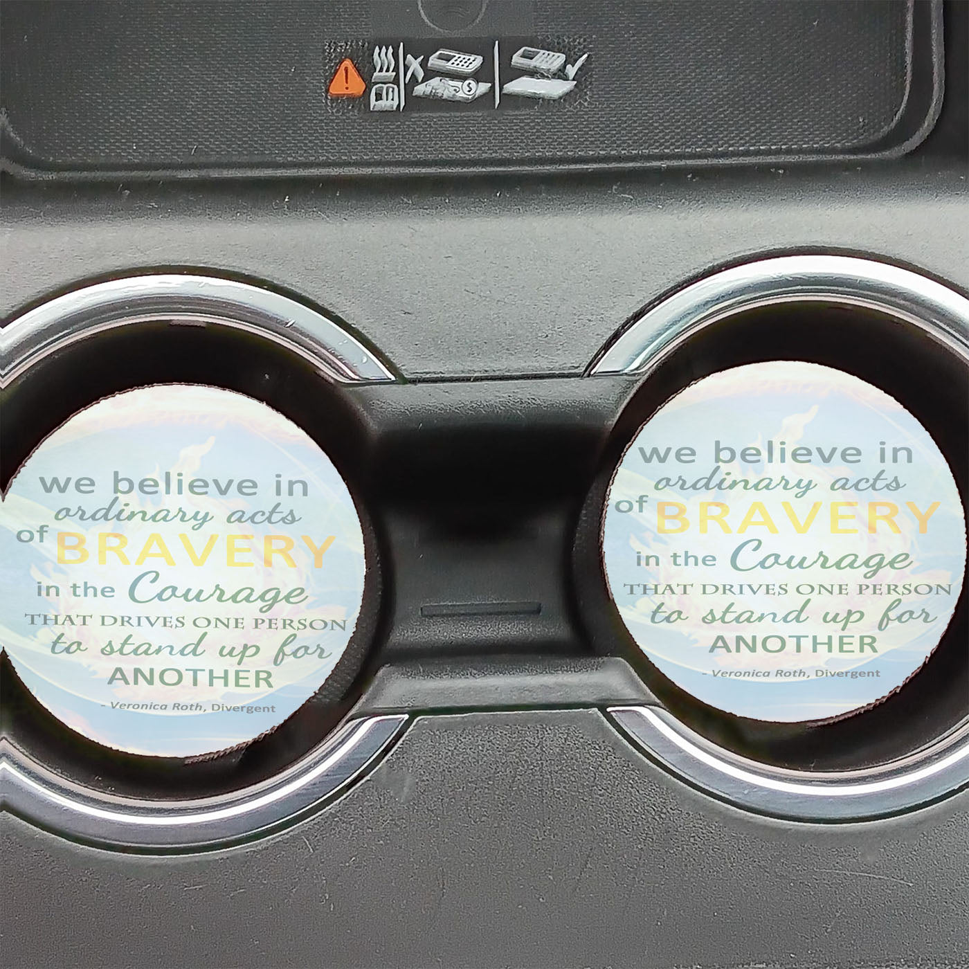 Divergent Dauntless The Brave Quotes Car Coasters