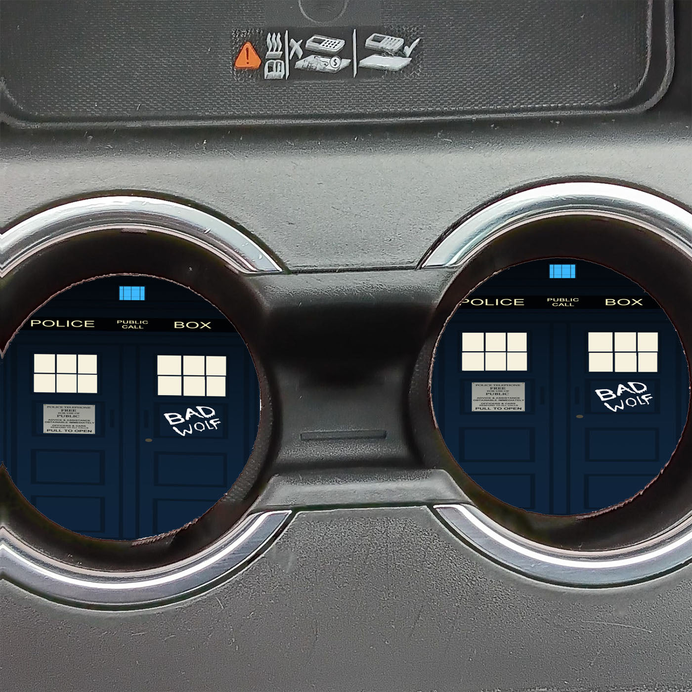 Doctor Who Tardis Bad Wolf Door Car Coasters