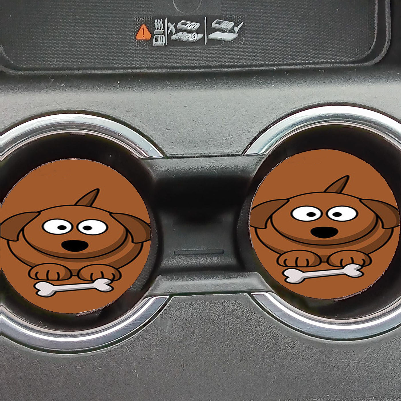Dog Clip Art With Bone  Car Coasters