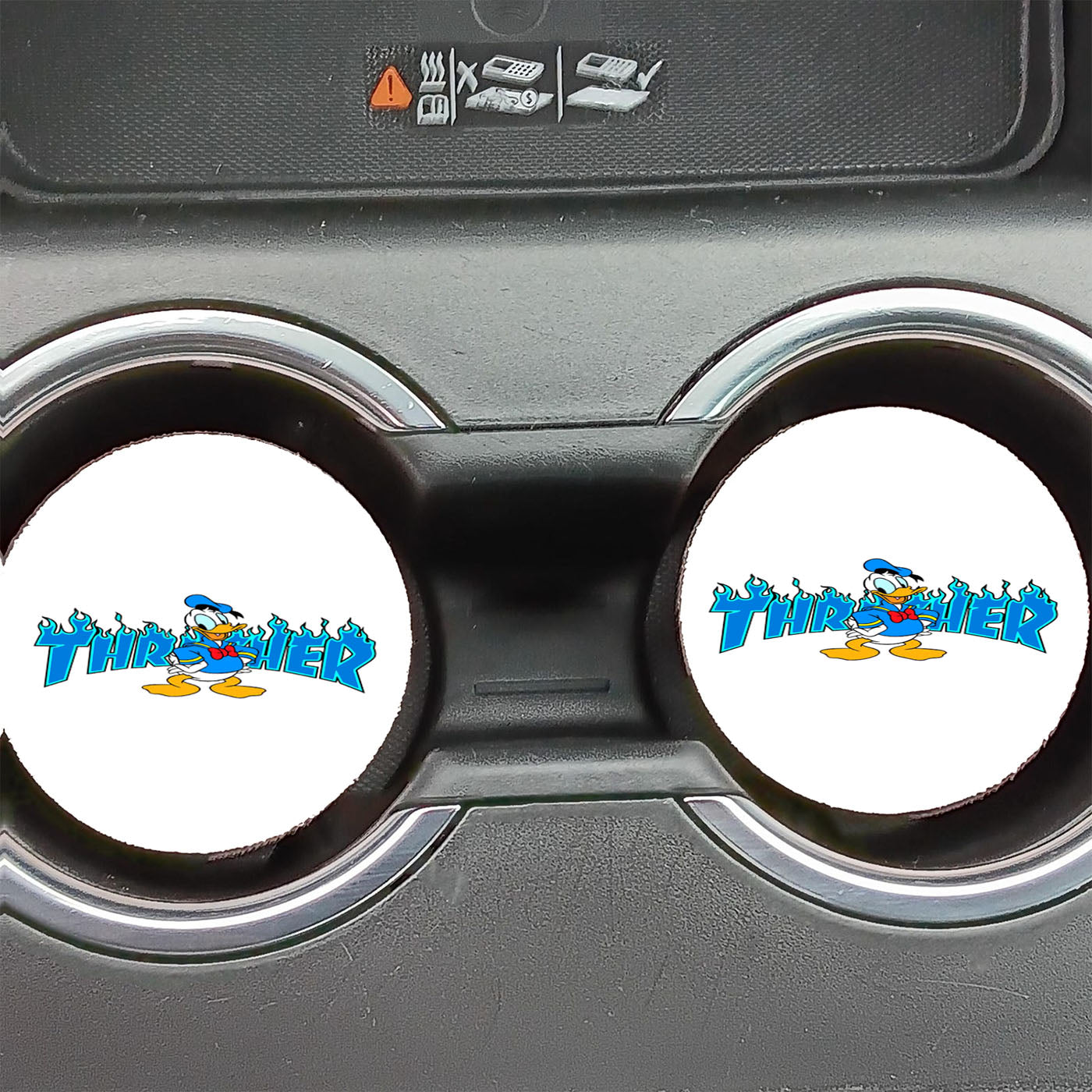 Donald Duck Blue Thrasher Car Coasters