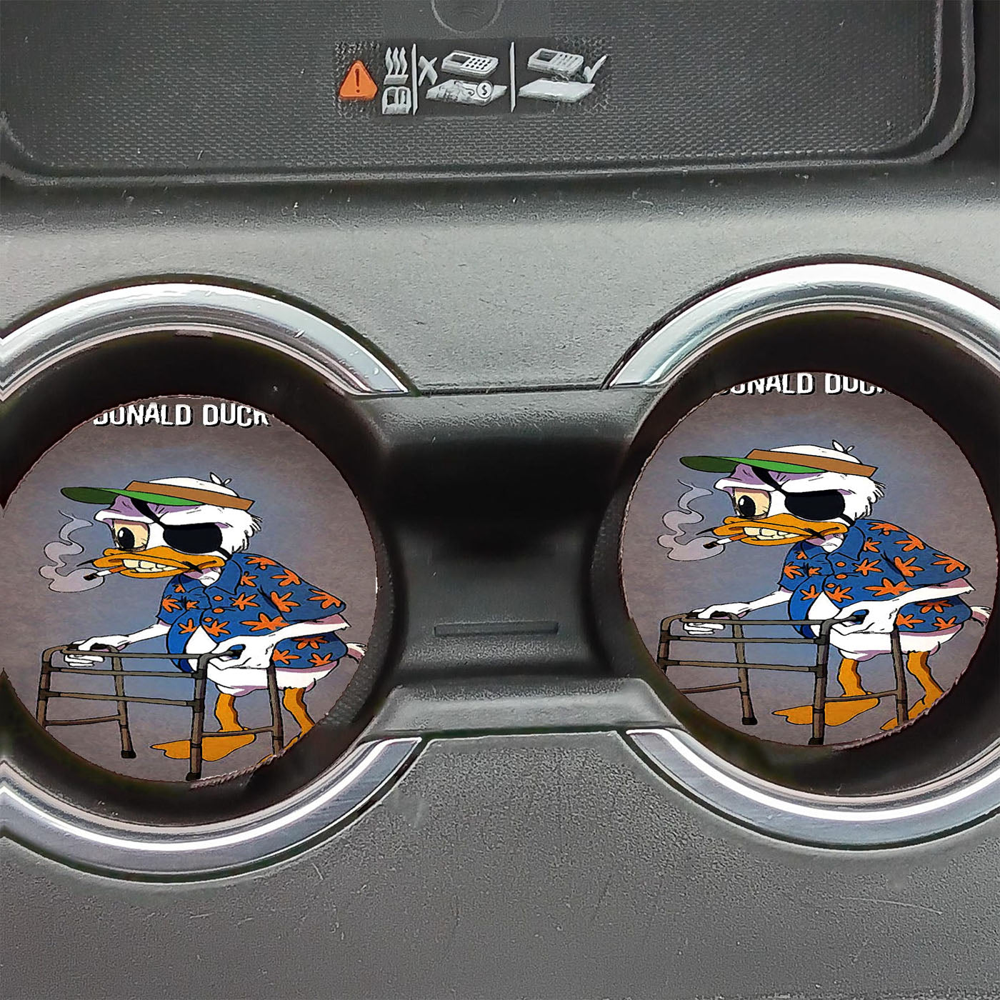 Donald Duck Canvas Paint Car Coasters