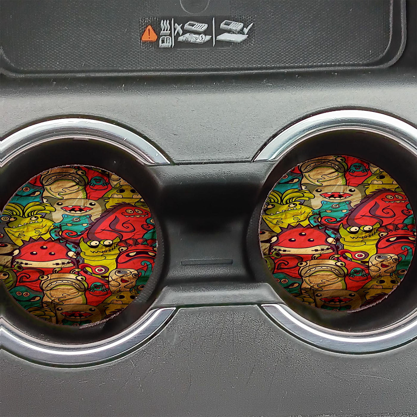 Doodle Monster Wall Art Car Coasters