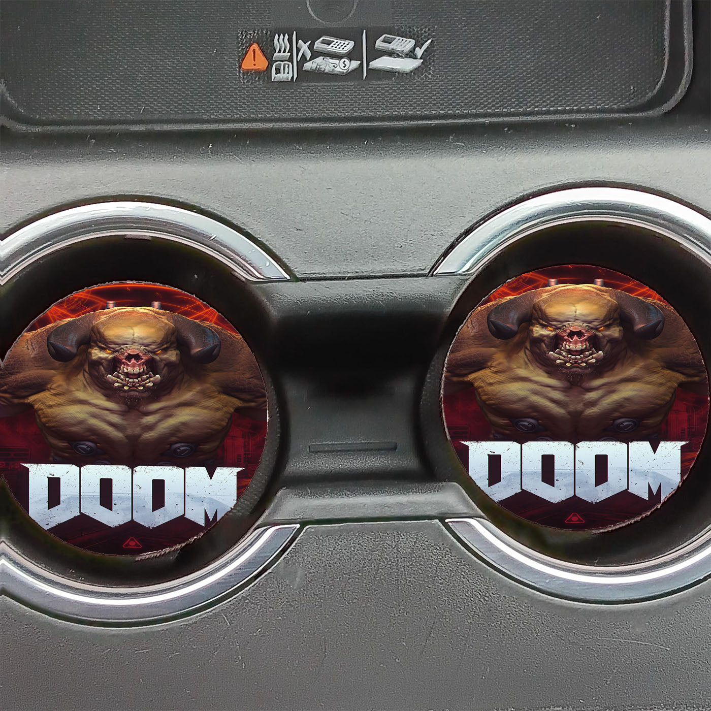 Doom Eternal Game Monster Car Coasters